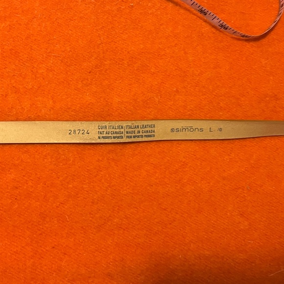 Brown Italian leather thin embossed belt made in Canada NWT - Picture 7 of 7